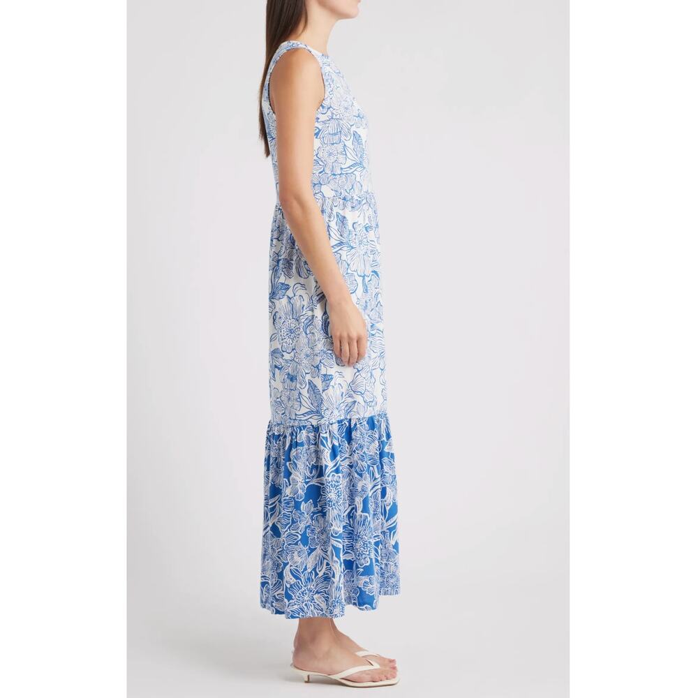 Lilly Pulitzer Hayleigh Maxi Dress S NWOT Blue White Floral Coastal Prep Resort - Picture 7 of 9